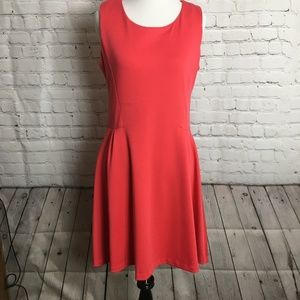 Love...ady Fit and Flare Coral Dress